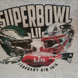 Eagles And Patriots Superbowl Youth T Shirt XL